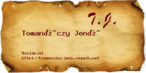 Tomanóczy Jenő névjegykártya