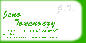 jeno tomanoczy business card